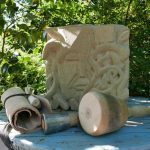 modernist dryad carved in stone
